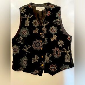 Norton McNaughton Black Vest with Gold Accents